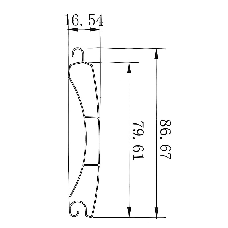 Type 80 Double-layer Hollow Curtain Slats - Single Rib
