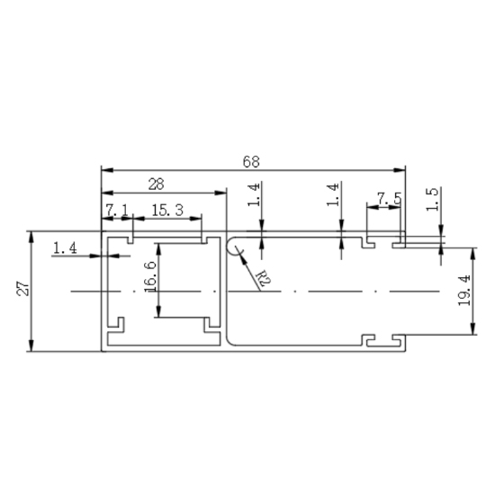 68mm aluminum alloy rail guide