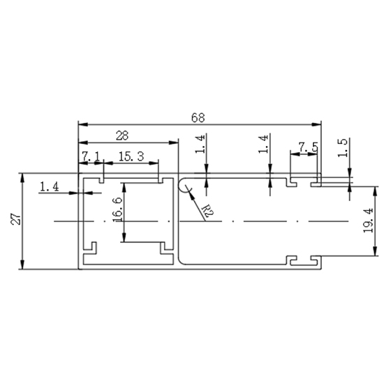 90mm aluminum alloy rail guide